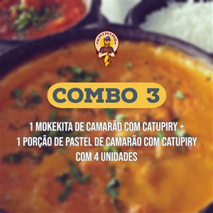 COMBO 3 / MOKEKITA CAMARÃO C/ CATUPIRY + PASTEL DE CAMARÃO COM CATUPIRY