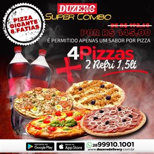 COMBO (4 PIZZA GIGANTE 8 FATIAS + 2 REFRIGERANTE 1,5 L
