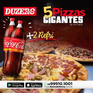 COMBO (5 PIZZA GIGANTE 8 FATIAS + 2 REFRIGERANTE 1,5 L