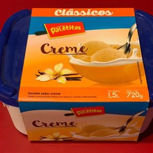 SORVETE CREME PALETITAS 1,5L