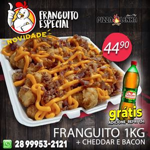 FRANGUITO 1KG COM CHEDDAR E BACON + REFRI GRÁTIS