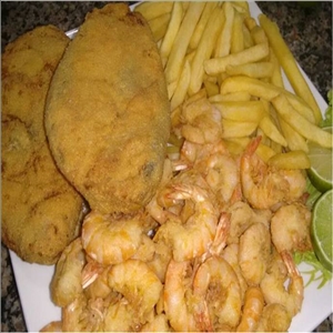 DOURADO,CAMARÃO E FRITAS