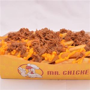 BATATA FRITA 500G COM CHEDDAR E PULLED PORK