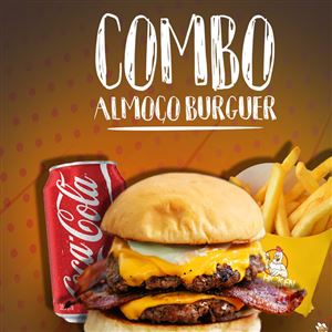 COMBO ALMOÇO BURGER 1BURGER+1BATATA P+1REFRI COCA LATA