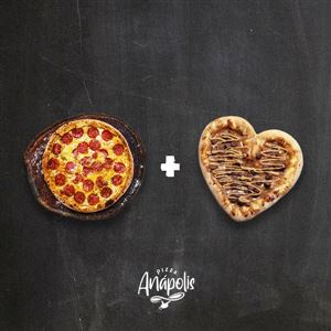 1 PIZZA GIGANTE + 1 MINI LOVE DOCE COM BORDA