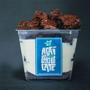 POTINHO DE BROWNIE COM CREME DE NINHO