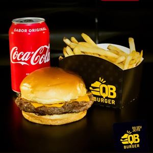 COMBO 1 - CHEESE BURGER + ACOMPANHAMENTO + REFRI LATA 350ML